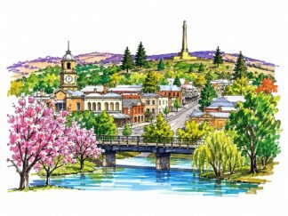 Original Cowra Australia Drawing