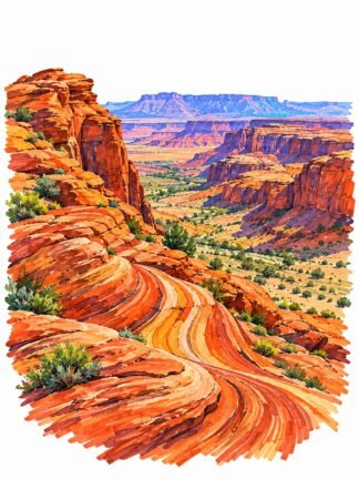 Original Coyote Buttes Vermilion Cliffs National Monument USA Drawing