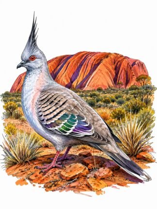 Original Crested Pigeon in Uluru-Kata Tjuta National Park Australia Drawing