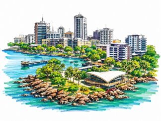 Original Darwin Australia Drawing