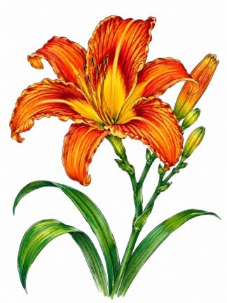 Original Daylily Drawing
