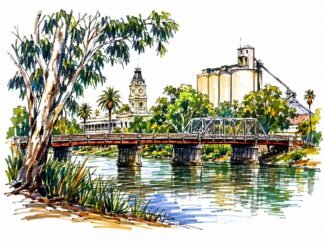 Original Deniliquin Australia Drawing
