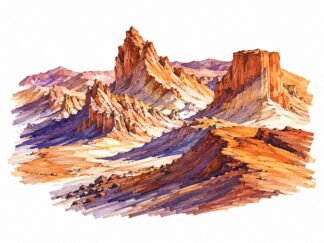 Original Desert Rock Formations Atacama Desert Chile Drawing
