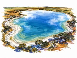 Original Dumbleyung Lake Australia Drawing