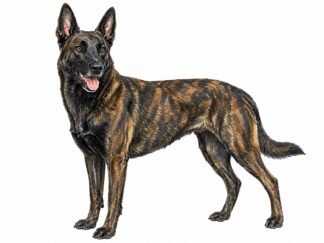 Original Dutch Shepherd Dog Drawing