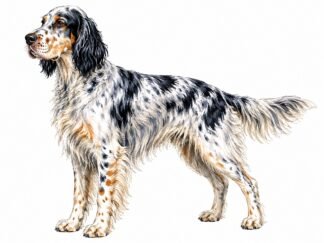 Original English Setter Dog Drawing