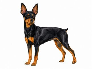 Original English Toy Terrier Dog Drawing
