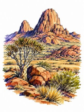 Original Erongo Region Namibia Drawing