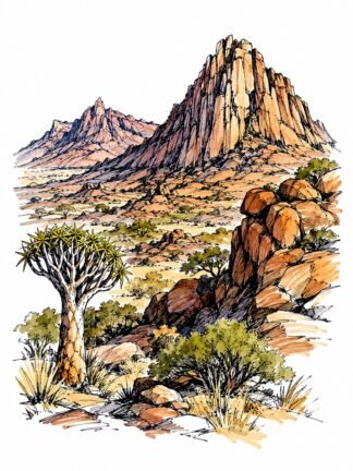 Original Erongo Region Namibia Drawing