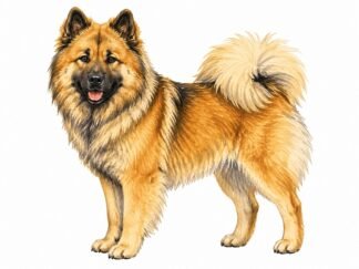 Original Eurasier Dog Drawing