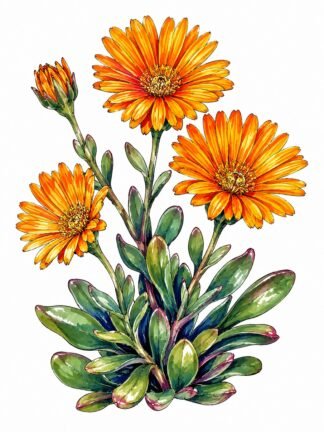Original Fig Marigold Drawing