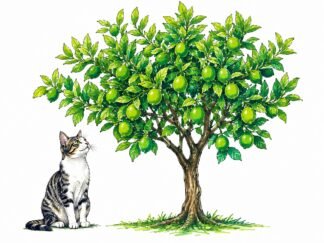 Original Cat Lime Tree Drawing