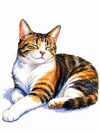 Original Cat Relax Drawing